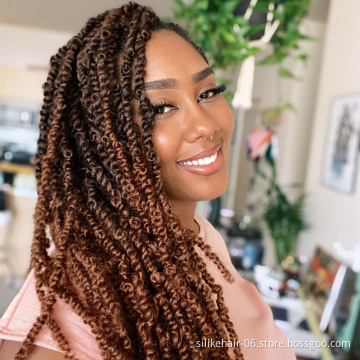 Pre-twisted Passion Twist Hair 22 inch Passion Twist Crochet Hair Pre Looped Bohemian  Synthetic Braiding Passion Twist hair